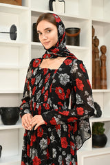 Black Day Dream Floral Maxi