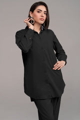 2 Pcs Cambric Co-ord Set – Black | Premium Soft Cambric