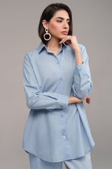 2 Pcs Cambric Co-ord Set – Sky Blue | Premium Soft Cambric