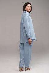 2 Pcs Cambric Co-ord Set – Sky Blue | Premium Soft Cambric