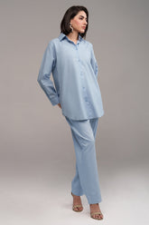 2 Pcs Cambric Co-ord Set – Sky Blue | Premium Soft Cambric