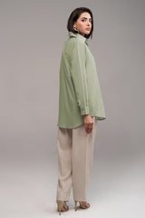 2 Pcs Cambric Co-ord Set – Mint | Premium Soft Cambric