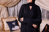 Diamond Sea Abaya – Black Stone Embellished Luxe Nidha Fabric
