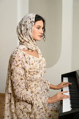 Chiffon Printed Long Dress For Women