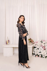 LIZA Black Chiffon Maxi Dress