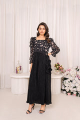 LIZA Black Chiffon Maxi Dress