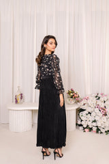 LIZA Black Chiffon Maxi Dress