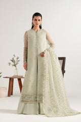 Zarif 3 Piece Organza Suit with Bell Bottom Trouser