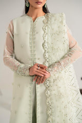 Zarif 3 Piece Organza Suit with Bell Bottom Trouser