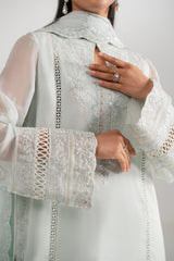 Parizah 3 Piece Chiffon Formal Pret Dress – Embroidered Elegance