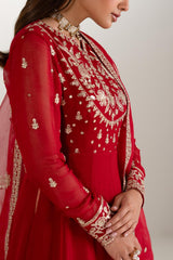 Naghma 3 Piece Chiffon Maxi Dress – Formal Pret with Embroidery