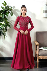 Carmen: Red Chiffon Silk Skirt Maxi Dress