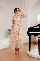 Chiffon Printed Long Dress For Women