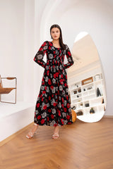 Black Day Dream Floral Maxi