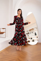 Black Day Dream Floral Maxi
