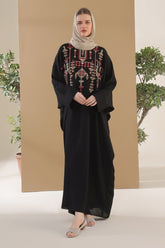 Black Tatreez Kaftan Abaya