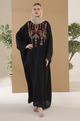 Black Tatreez Kaftan Abaya