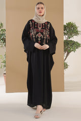 Black Tatreez Kaftan Abaya