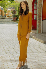 Caramel Co-ord Set – Flowy Crepe | Summer Essential