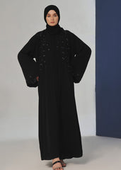 Ersheen Black Embellishment Abaya – Luxe Nidha Fabric