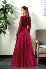 Carmen: Red Chiffon Silk Skirt Maxi Dress