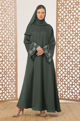 Palm Embroidered Maxi Abaya