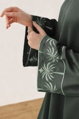 Palm Embroidered Maxi Abaya