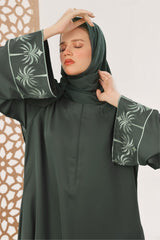 Palm Embroidered Maxi Abaya