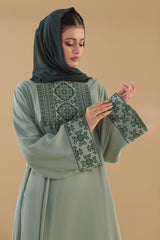Sage Green Embroidered Abaya