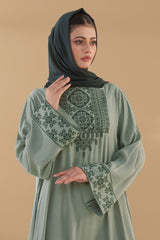 Sage Green Embroidered Abaya