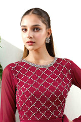 Carmen: Red Chiffon Silk Skirt Maxi Dress