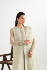 Zarif 3 Piece Organza Suit with Bell Bottom Trouser