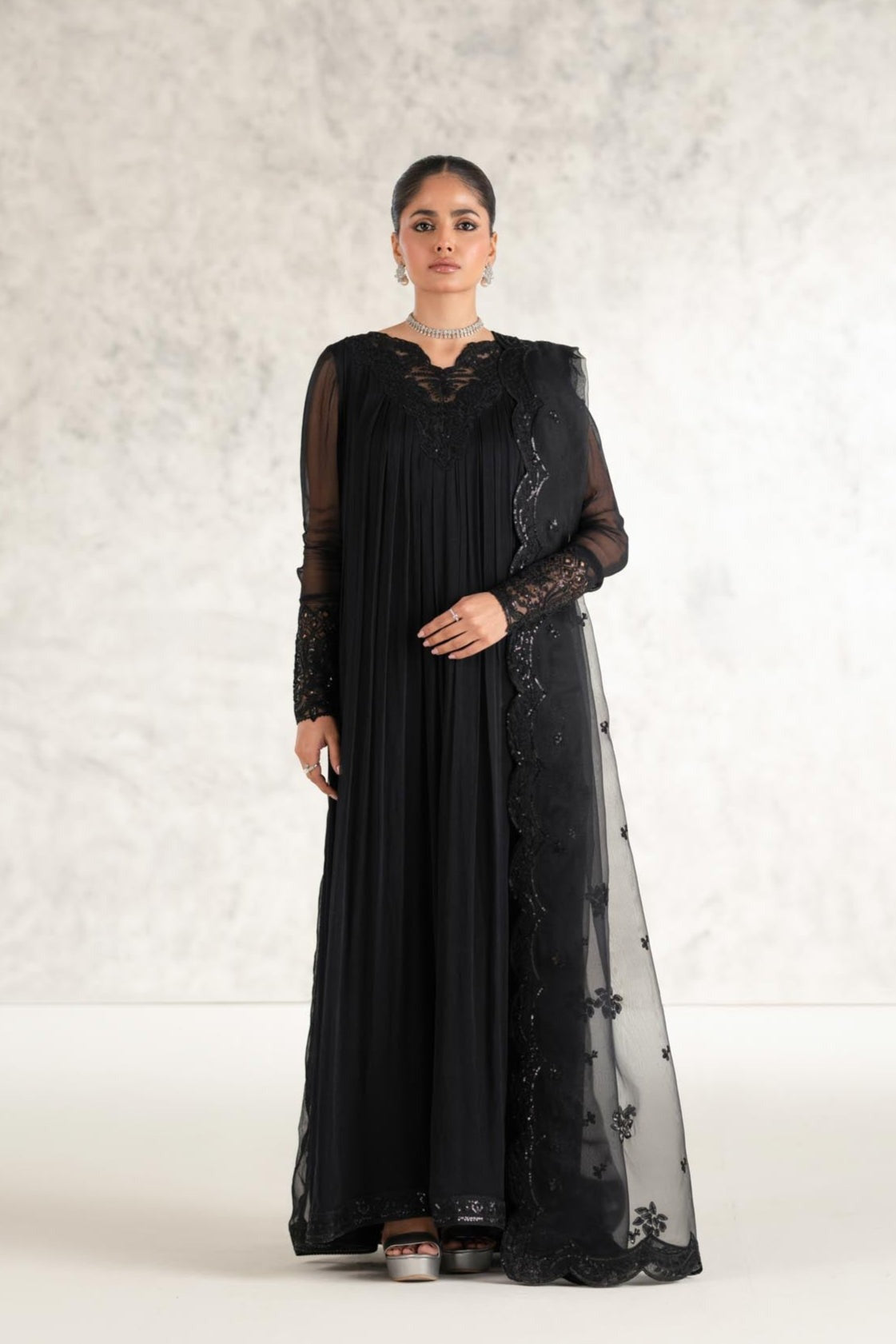 Mashal 3 Piece Embroidered Chiffon Maxi Dress – Formal Wear