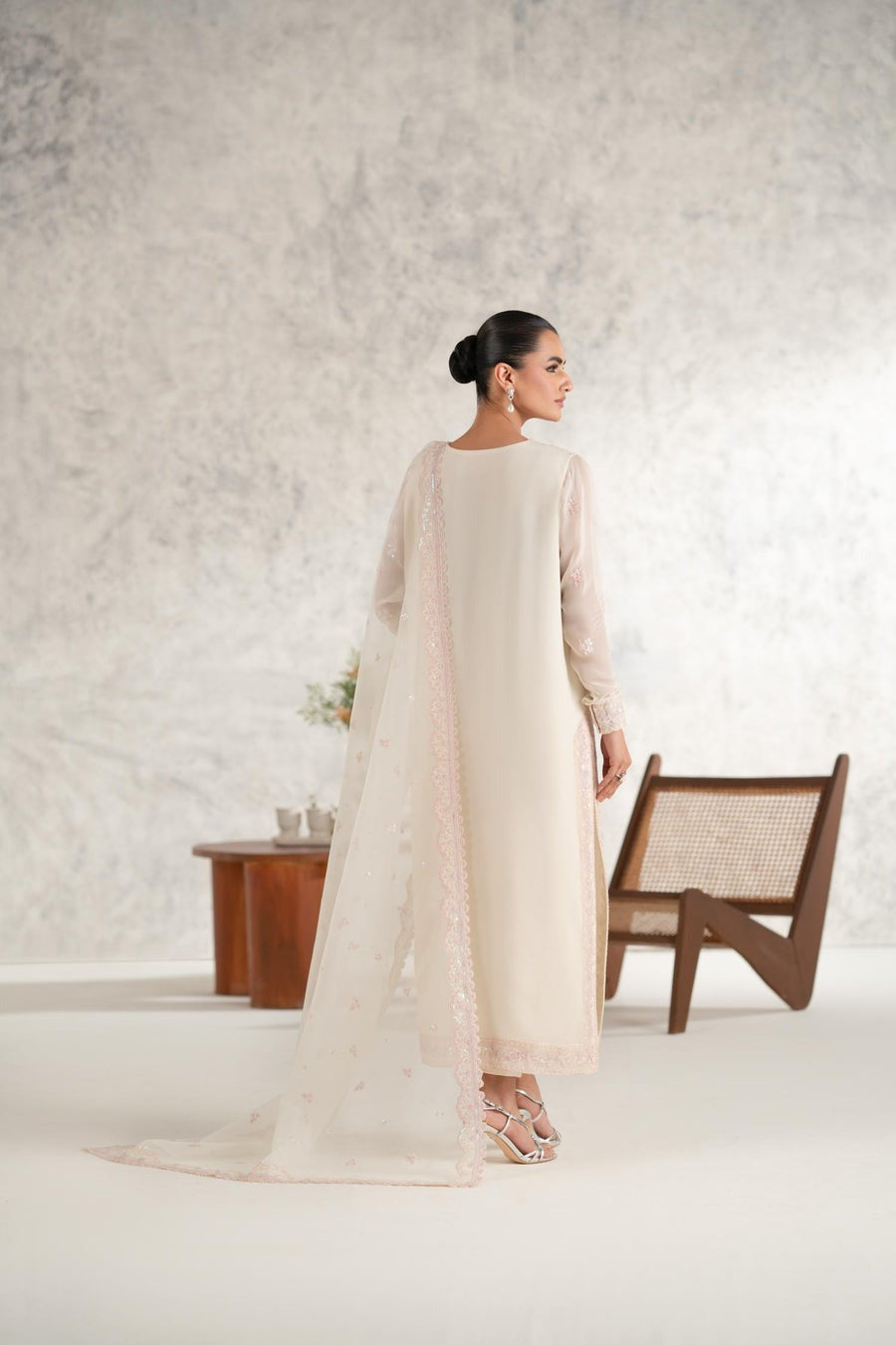 Mehr 3 Piece Chiffon  Dress With Heavy Embalishment