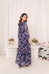Lara Blue Print maxi chiffon